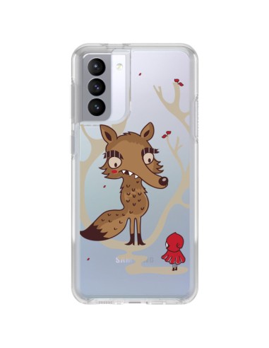 Coque Samsung Galaxy S21 FE Le Petit Chaperon Rouge Loup Hello Big Wolf Transparente - Maria Jose Da Luz