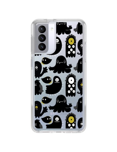 Coque Samsung Galaxy S21 FE Monsters Monstres Pattern Transparente - Maria Jose Da Luz