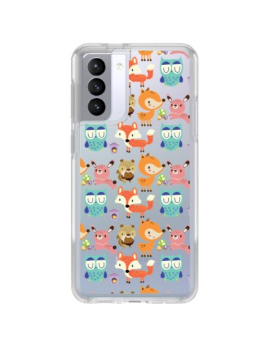 Coque Samsung Galaxy S21 FE Renard Ecureuil Lapin Hibou Transparente - Maria Jose Da Luz