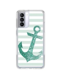 Coque Samsung Galaxy S21 FE Ancre Vert Navire - Monica Martinez