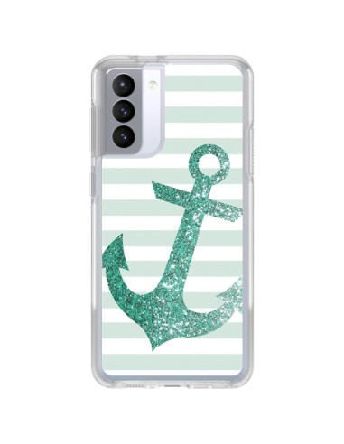 Coque Samsung Galaxy S21 FE Ancre Vert Navire - Monica Martinez