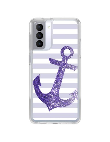 Samsung Galaxy S21 FE Case Ancora Marina Purple - Monica Martinez