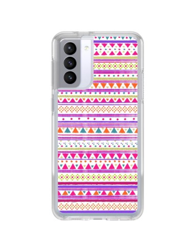 Samsung Galaxy S21 FE Case Bandana Pink Aztec - Monica Martinez