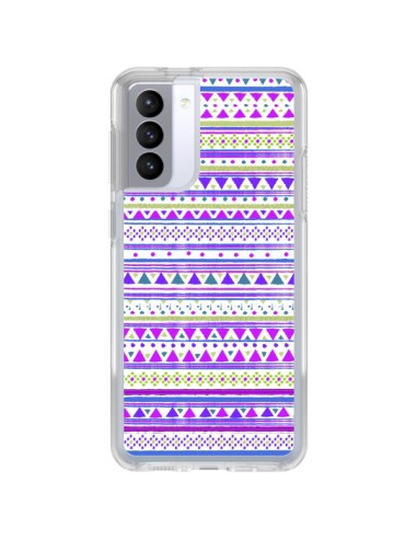 Coque Samsung Galaxy S21 FE Bandana Violet Azteque - Monica Martinez