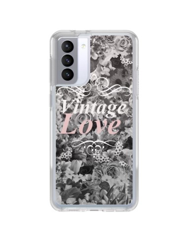 Coque Samsung Galaxy S21 FE Vintage Love Noir Flower - Monica Martinez