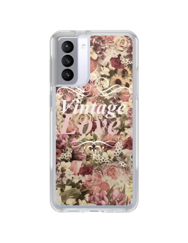 Samsung Galaxy S21 FE Case Vintage Love Flowers - Monica Martinez