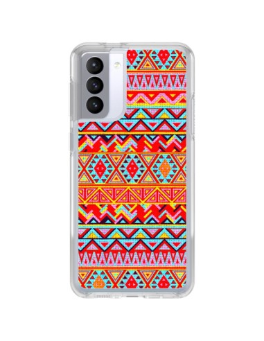 Samsung Galaxy S21 FE Case India Style Pattern Wood Aztec - Maximilian San