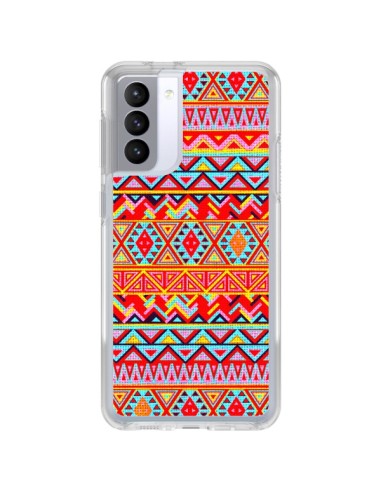 Cover Samsung Galaxy S21 FE India Style Pattern Legno Azteco - Maximilian San