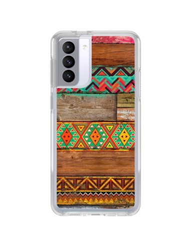 Samsung Galaxy S21 FE Case Indian Wood Wood Aztec - Maximilian San