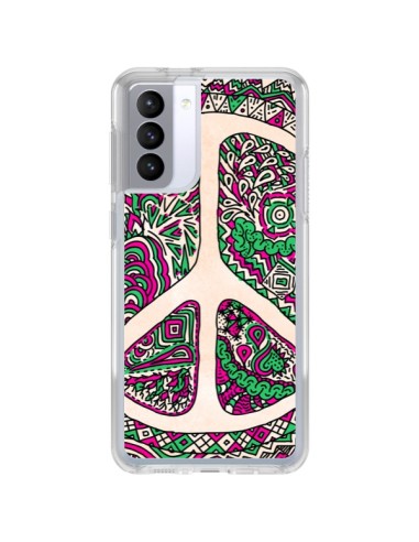 Coque Samsung Galaxy S21 FE Peace and Love Azteque Vainilla - Maximilian San