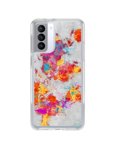 Cover Samsung Galaxy S21 FE Terre Mappa Monde Mother Earth Crying - Maximilian San