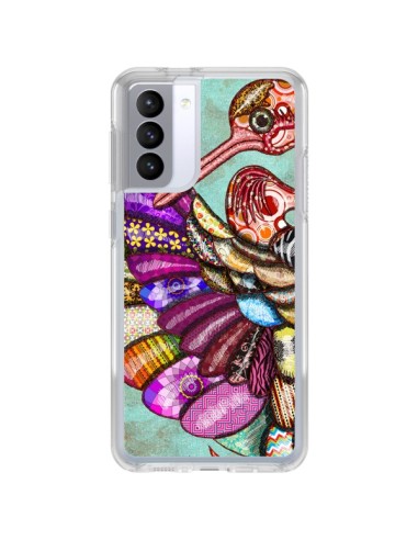 Coque Samsung Galaxy S21 FE Paon Multicolore Eco Bird - Maximilian San