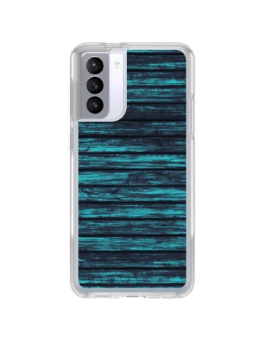 Cover Samsung Galaxy S21 FE Luna Blu Wood Legno - Maximilian San
