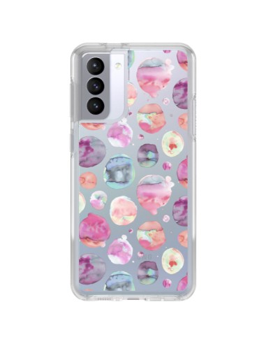 Samsung Galaxy S21 FE Case Big Watery Dots Pink - Ninola Design