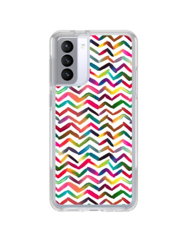Coque Samsung Galaxy S21 FE Chevron Stripes Multicolored - Ninola Design