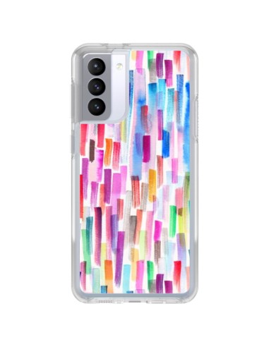 Coque Samsung Galaxy S21 FE Colorful Brushstrokes Multicolored - Ninola Design