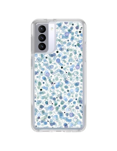 Coque Samsung Galaxy S21 FE Cosmic Bubbles Blue - Ninola Design