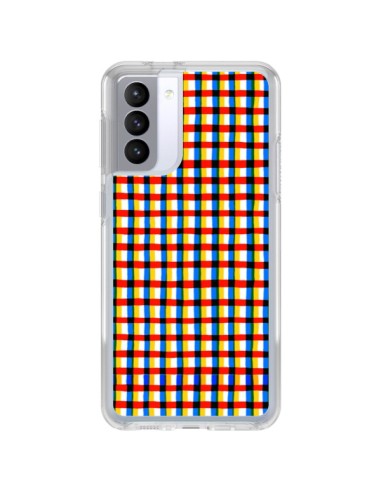 Coque Samsung Galaxy S21 FE Crossed Eyes Lines Red - Ninola Design