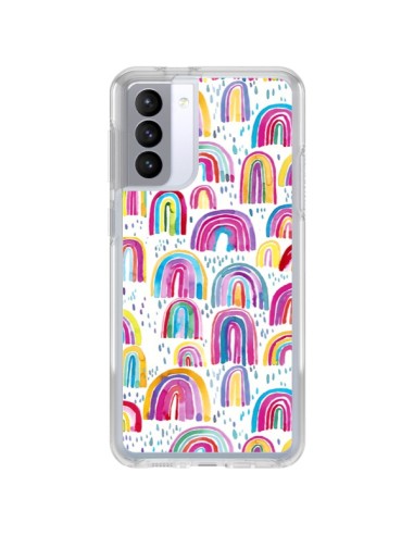 Coque Samsung Galaxy S21 FE Cute Watercolor Rainbows - Ninola Design