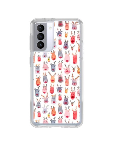 Cover Samsung Galaxy S21 FE Cute Winter Reindeers - Ninola Design