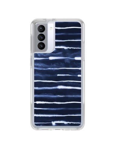 Coque Samsung Galaxy S21 FE Electric Lines Navy - Ninola Design