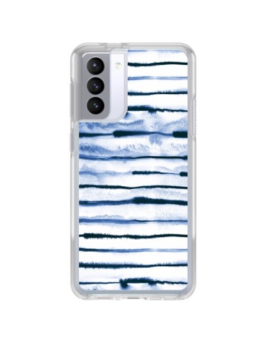 Samsung Galaxy S21 FE Case Electric Lines White - Ninola Design