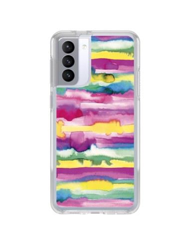 Coque Samsung Galaxy S21 FE Gingham Vichy Pink - Ninola Design