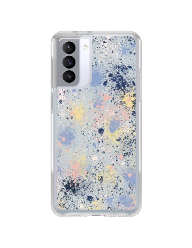 Coque Samsung Galaxy S21 FE Gradient Watercolor Lines Blue - Ninola Design