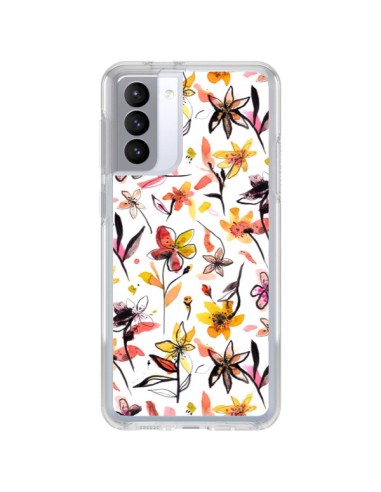 Cover Samsung Galaxy S21 FE Ink Bleeding Dots Rosa - Ninola Design