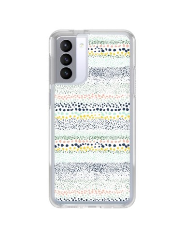 Samsung Galaxy S21 FE Case Little Textured Dots Green - Ninola Design