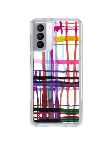 Coque Samsung Galaxy S21 FE Little Textured Dots Pink - Ninola Design