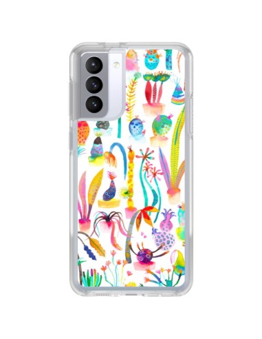 Coque Samsung Galaxy S21 FE Little Textured Dots White - Ninola Design