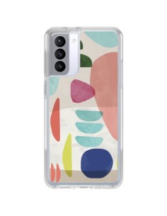 Cover Samsung Galaxy S21 FE Moody Geometry Multi Bianco - Ninola Design