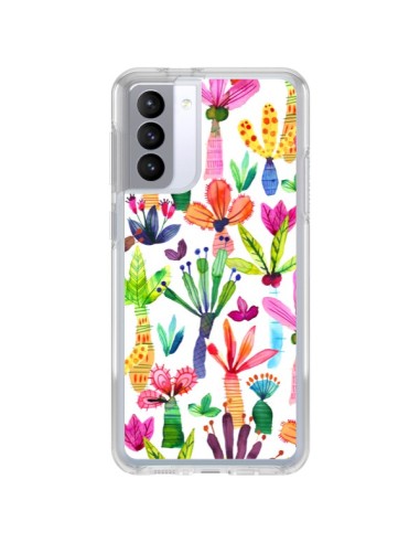 Cover Samsung Galaxy S21 FE Overlapped Watercolor Dots Fiori - Ninola Design
