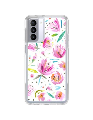 Samsung Galaxy S21 FE Case Painterly Waterolor Texture Flowers - Ninola Design