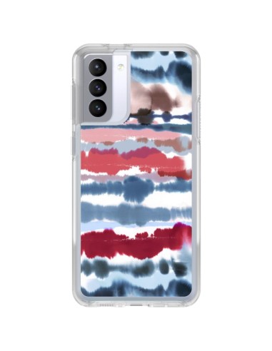 Coque Samsung Galaxy S21 FE Smoky Marble Watercolor Dark - Ninola Design