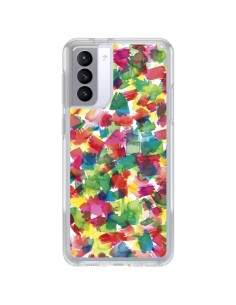 Coque Samsung Galaxy S21 FE Speckled Watercolor Blue - Ninola Design