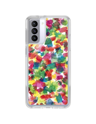 Samsung Galaxy S21 FE Case Speckled WaterColor Blue - Ninola Design