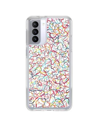 Samsung Galaxy S21 FE Case Water Drawings White - Ninola Design