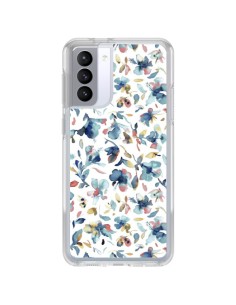 Samsung Galaxy S21 FE Case Watery Hibiscus Blue - Ninola Design