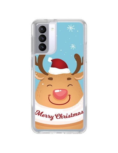 Coque Samsung Galaxy S21 FE Renne de Noël Merry Christmas - Nico