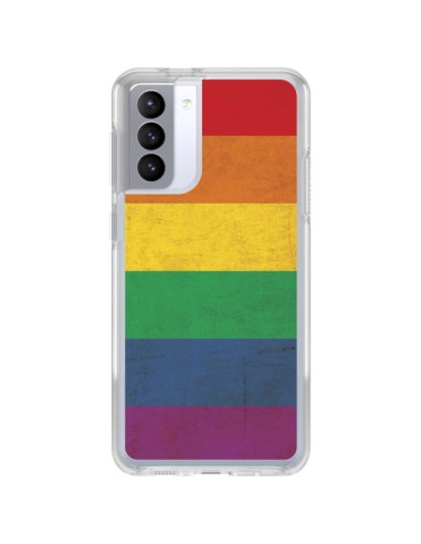 Coque Samsung Galaxy S21 FE Drapeau Arc En Ciel Gay - Nico