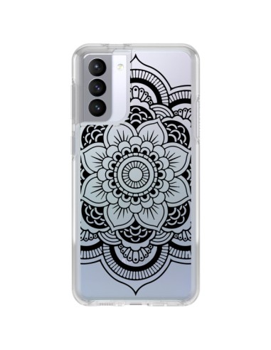 Samsung Galaxy S21 FE Case Mandala Black Aztec Clear - Nico