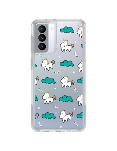 Coque Samsung Galaxy S21 FE Licorne et Nuages Transparente - Nico