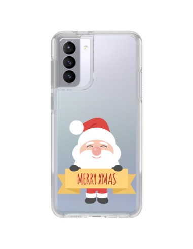 Coque Samsung Galaxy S21 FE Père Noël Merry Christmas transparente - Nico