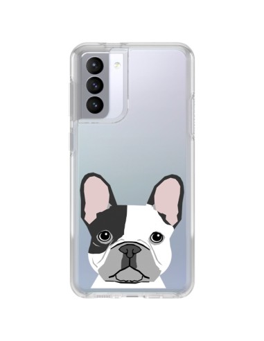 Cover Samsung Galaxy S21 FE Bulldog Francese Cane Trasparente - Pet Friendly