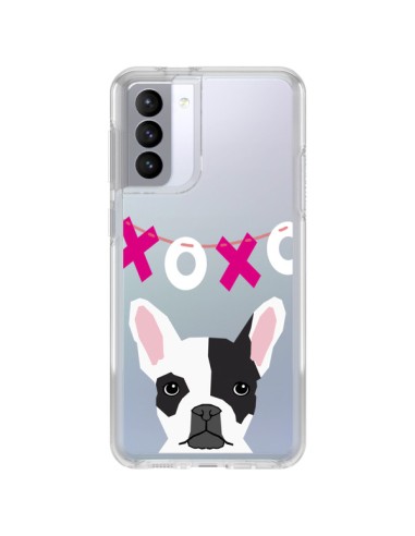 Cover Samsung Galaxy S21 FE Bulldog Francese XoXo Cane Trasparente - Pet Friendly