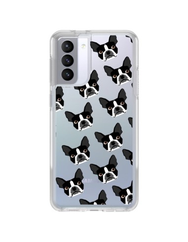 Coque Samsung Galaxy S21 FE Chiens Boston Terrier Transparente - Pet Friendly