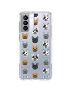 Cover Samsung Galaxy S21 FE Cani Bulldog Francese Trasparente - Pet Friendly