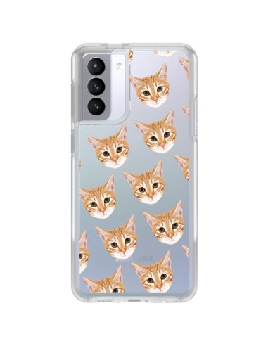 Coque Samsung Galaxy S21 FE Chats Beige Transparente - Pet Friendly